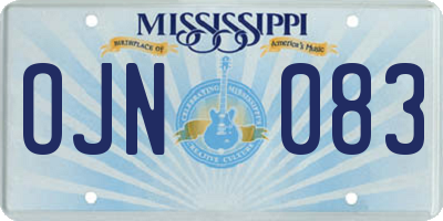 MS license plate OJN083