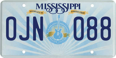 MS license plate OJN088