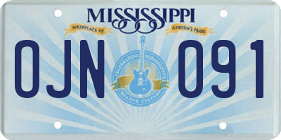 MS license plate OJN091
