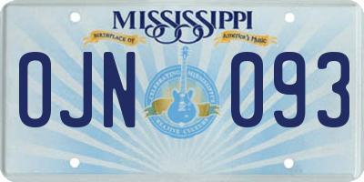MS license plate OJN093