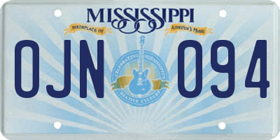 MS license plate OJN094