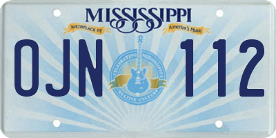 MS license plate OJN112