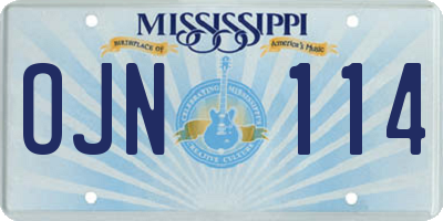 MS license plate OJN114