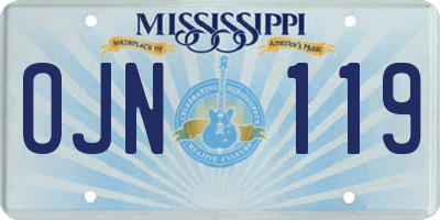 MS license plate OJN119
