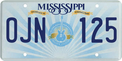 MS license plate OJN125
