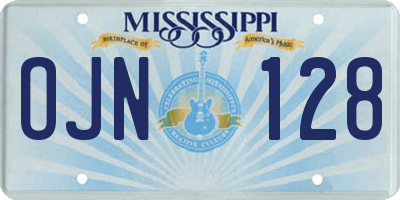 MS license plate OJN128