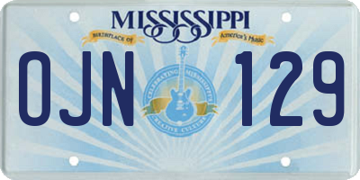 MS license plate OJN129