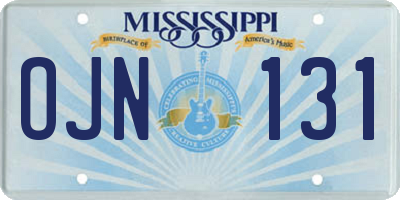 MS license plate OJN131