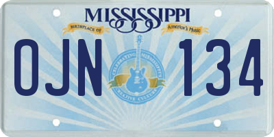 MS license plate OJN134
