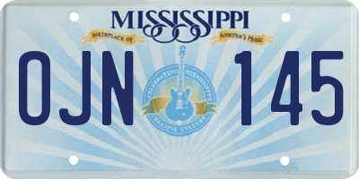 MS license plate OJN145