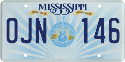MS license plate OJN146