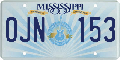 MS license plate OJN153