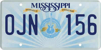 MS license plate OJN156