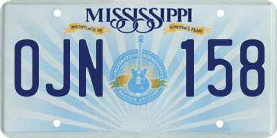 MS license plate OJN158