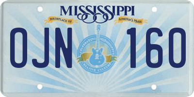 MS license plate OJN160