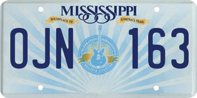 MS license plate OJN163