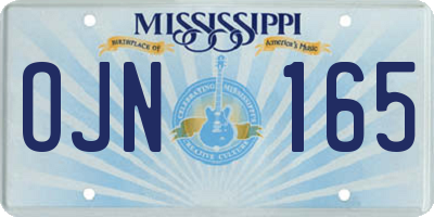MS license plate OJN165