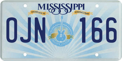 MS license plate OJN166