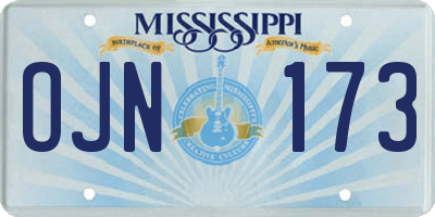 MS license plate OJN173