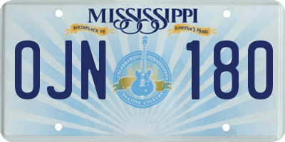 MS license plate OJN180