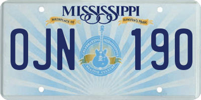 MS license plate OJN190