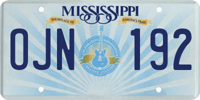 MS license plate OJN192