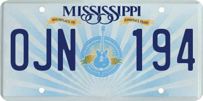 MS license plate OJN194