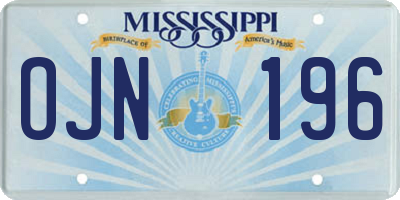 MS license plate OJN196