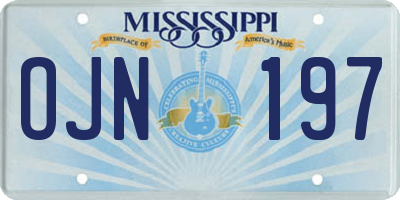 MS license plate OJN197