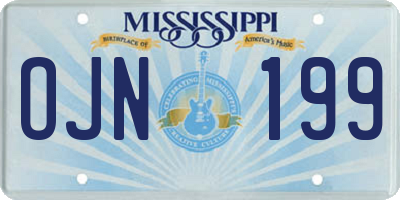 MS license plate OJN199