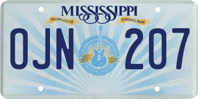 MS license plate OJN207