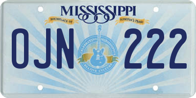 MS license plate OJN222