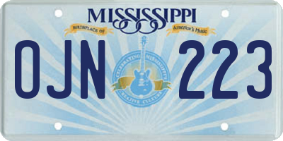 MS license plate OJN223