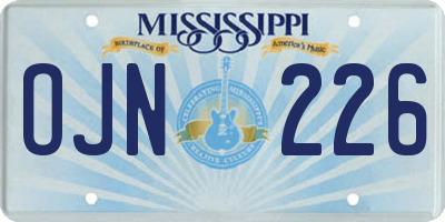 MS license plate OJN226