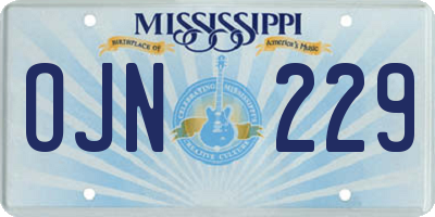 MS license plate OJN229
