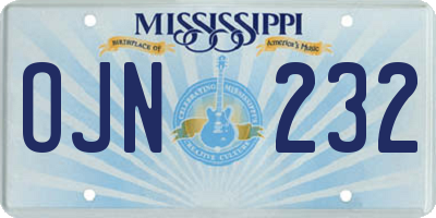MS license plate OJN232