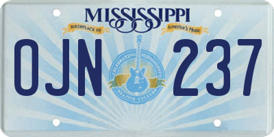 MS license plate OJN237