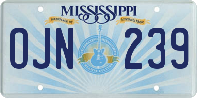 MS license plate OJN239