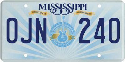 MS license plate OJN240