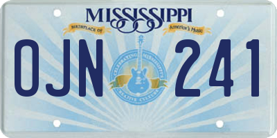 MS license plate OJN241