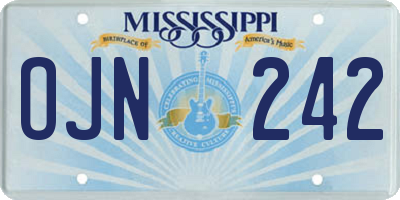 MS license plate OJN242