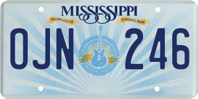 MS license plate OJN246