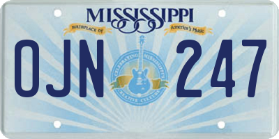 MS license plate OJN247