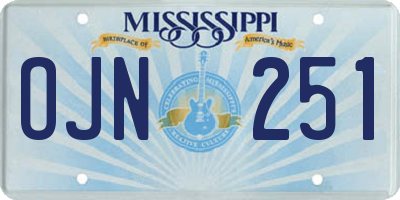 MS license plate OJN251