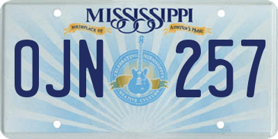 MS license plate OJN257