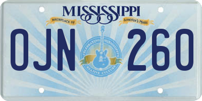 MS license plate OJN260
