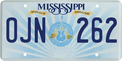 MS license plate OJN262