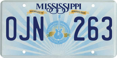 MS license plate OJN263