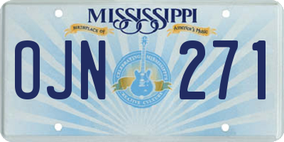 MS license plate OJN271
