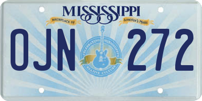 MS license plate OJN272